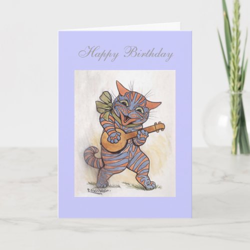 Cat Louis Wain vintage art custom card