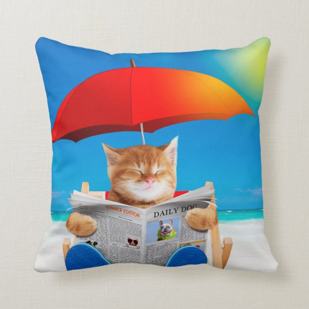 kitten throw pillow