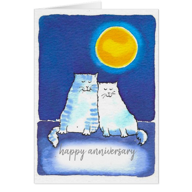 Cat love Anniversary card (Front)