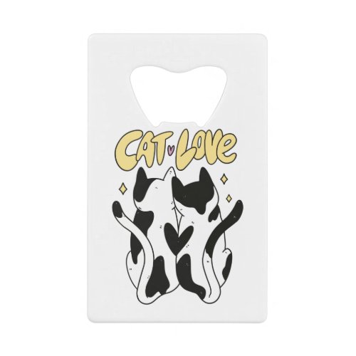 CAT LOVE COUPLE CREDIT CARD BOTTLE OPENER