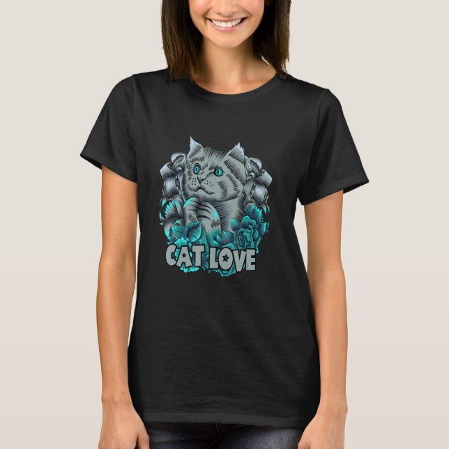 Cat Love  Crazy Cat Lady  Mama Mommy Mum T-Shirt (Front)