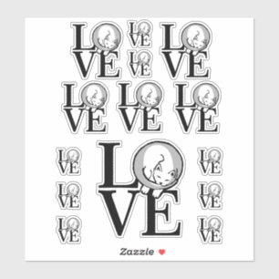Cat Love Graphic Design Sticker