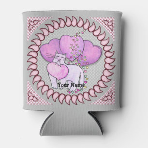 Cat Love Heart Can Cooler