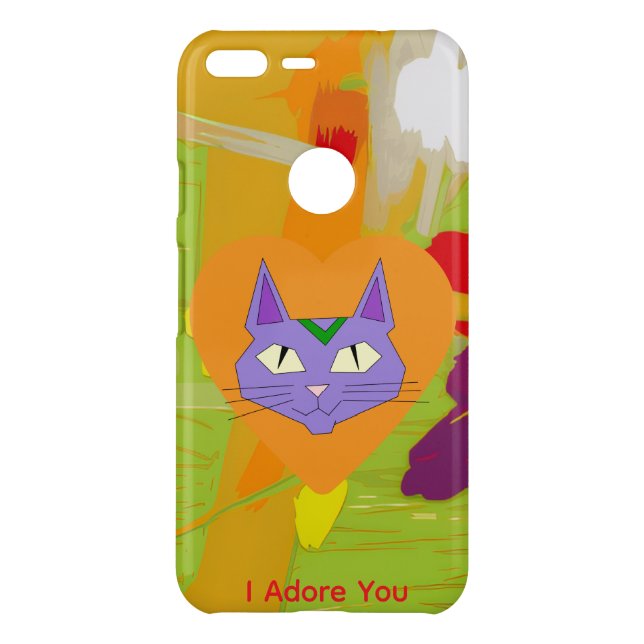 Cat Love Heart Phone Case (Back)