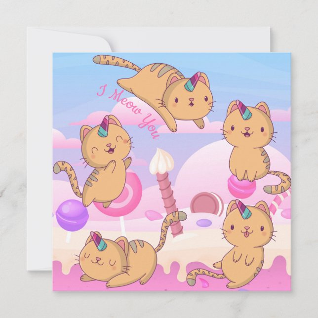 Cat Love Holiday Card (Front)