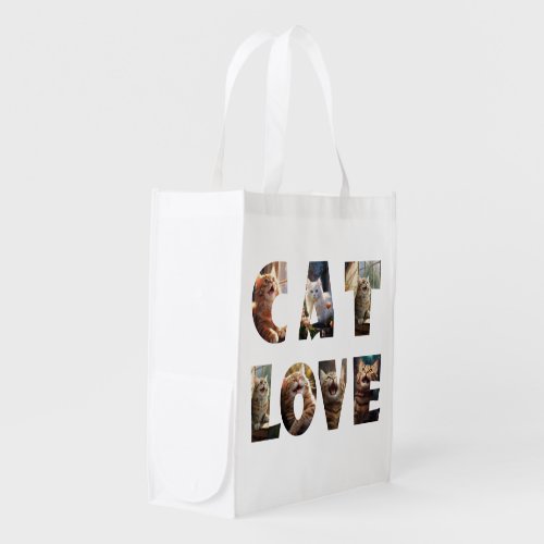 Cat Love I Cut Out Photos Grocery Bag