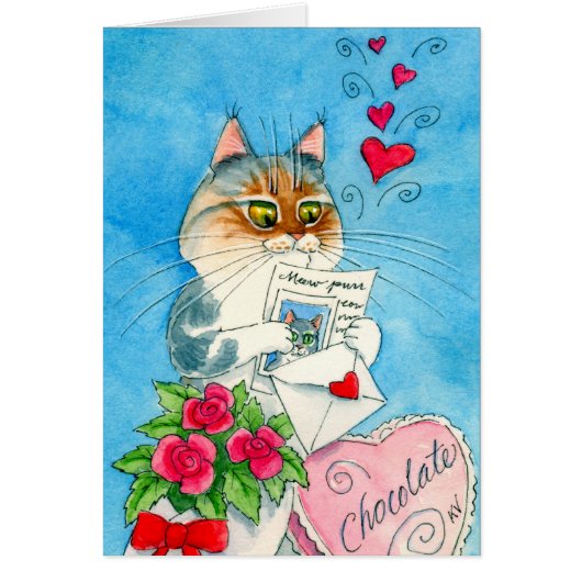Cat Love Letter Card (Front)