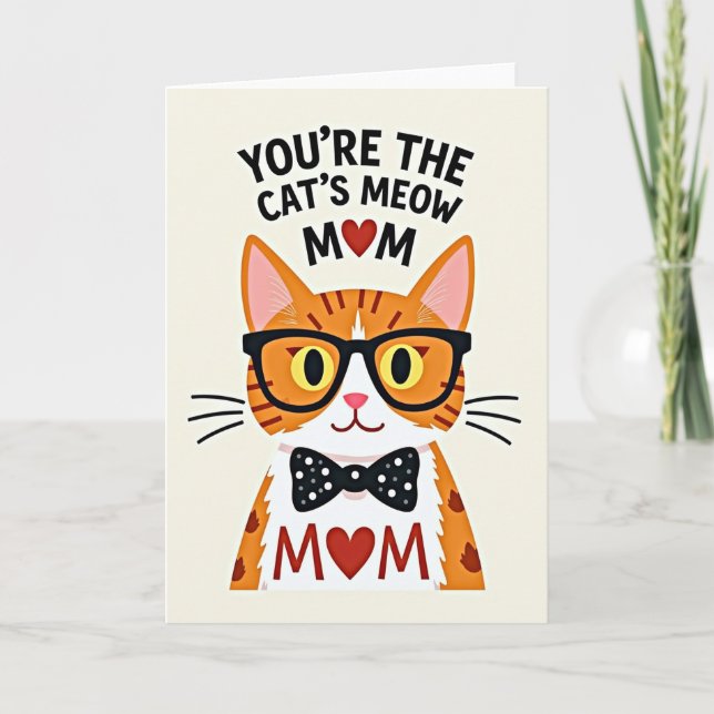 Cat Love Mothers Day Greeting Card (Front)