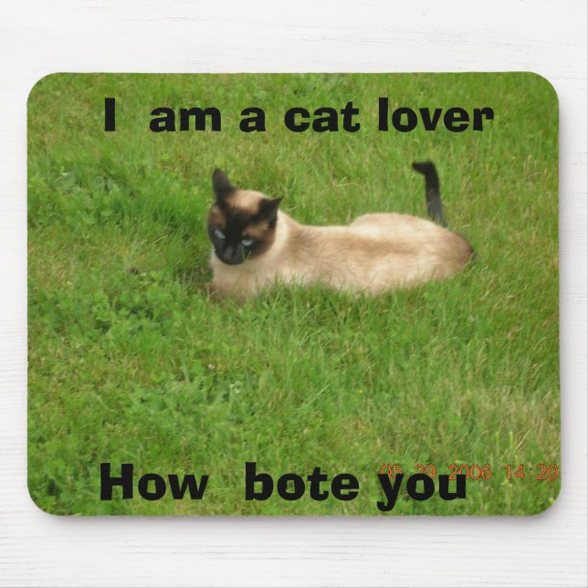 cat love mouse pad (Front)