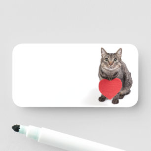 Cat Love Name Tag
