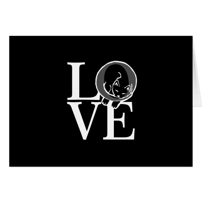 Cat Love on Black Decor Cards (Front Horizontal)