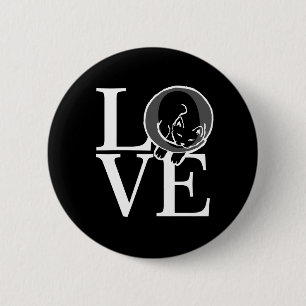Cat Love on Black Decor Pinback Button