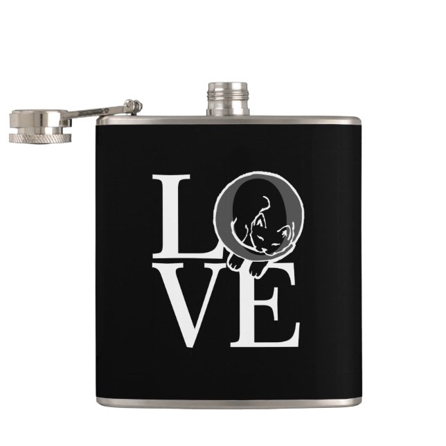 Cat Love on Black Flask (Opened)