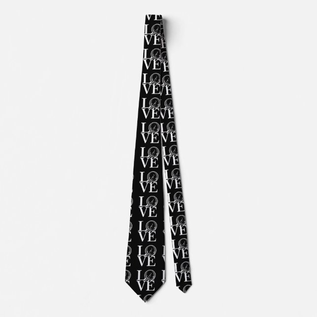 Cat Love on Black Neck Tie (Front)