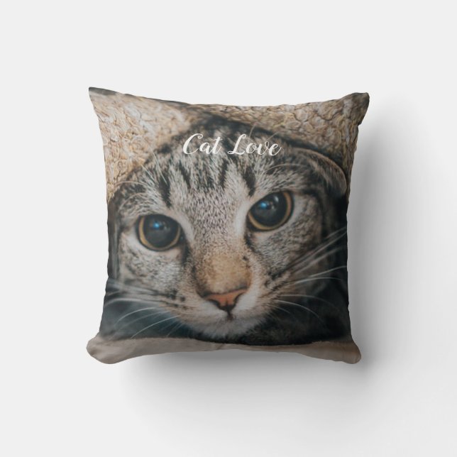Cat Love Popular Design Gift Throw Pillow (Front)