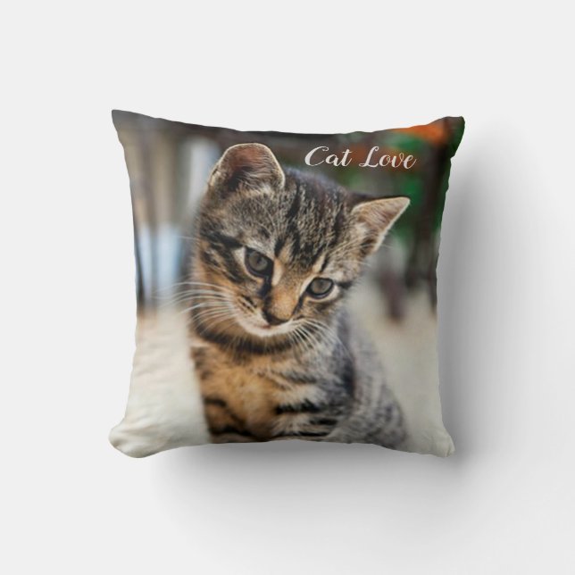 Cat Love Popular Design Gift Throw Pillow (Front)
