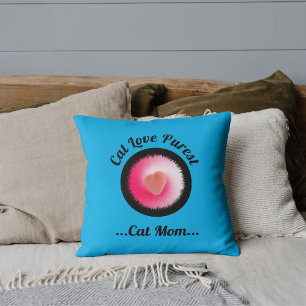 Cat Love Purest Personalized Funny Quote Sky Blue Throw Pillow