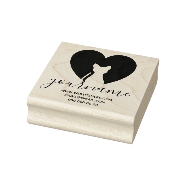 Cat love rubber stamp