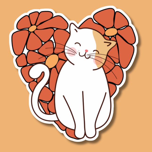 Cat Love Waterproof  Sticker (Creator Uploaded)