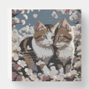 CAT LOVE WOODEN BOX SIGN