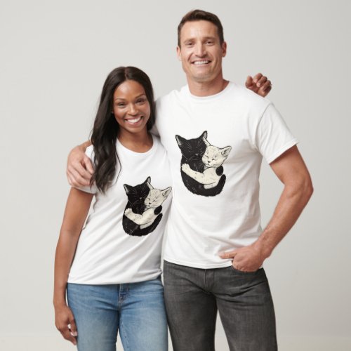 Cat Love Yin and Yang T_Shirt