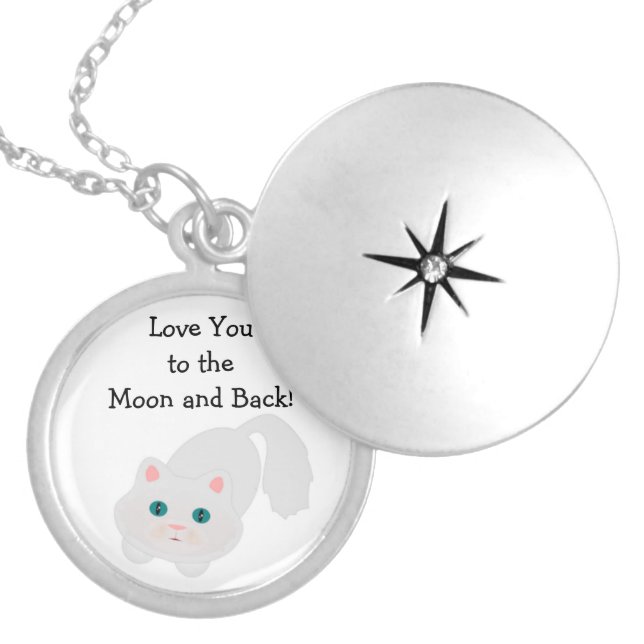 Cat Love You to the Moon and Back Necklace (Front)