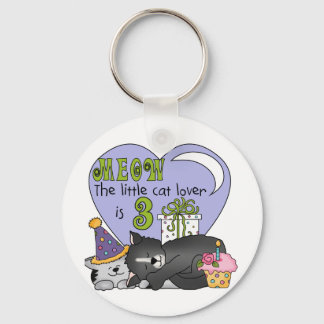 Cat Lover 3rd Birthday T shirts and Gifts Keychain