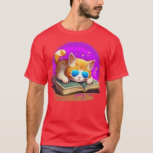 Cat lover and Bookworm Book lover Books and  T_Shirt