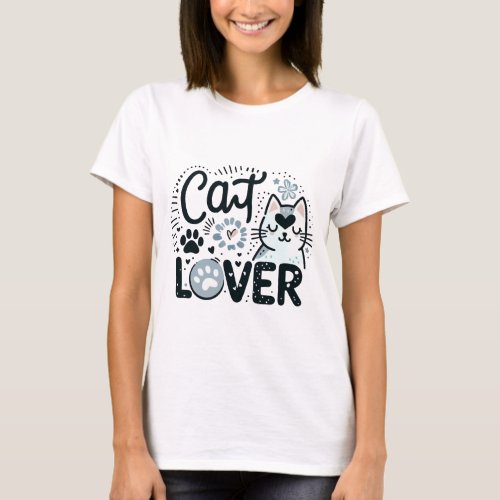 Cat Lover Art Womens T_Shirt