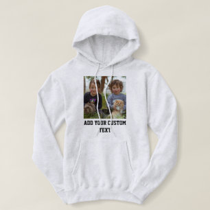 Cat Lover Ash Black Family Custom Text Pet Photo Hoodie