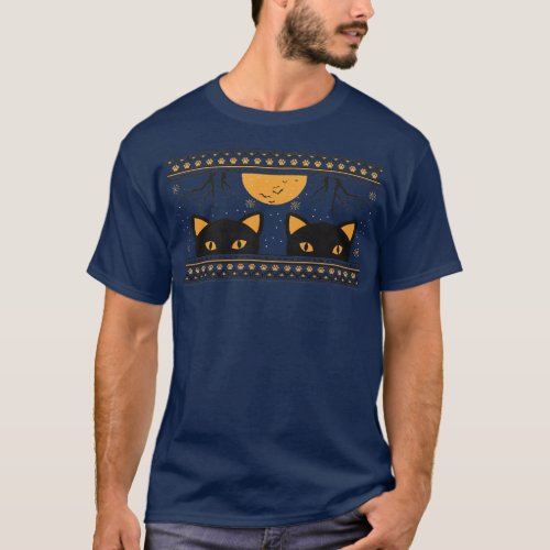 Cat Lover Autumn Fall Sweater Design Tee Unique Pi