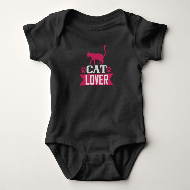 Cat Lover Baby Bodysuit (Front)