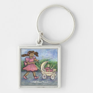 Cat Lover Baby Stroller Personalized Art Keychain