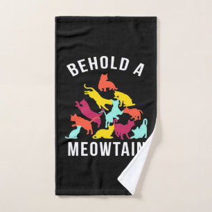 Cat Lover Behold A Meowtain Hand Towel
