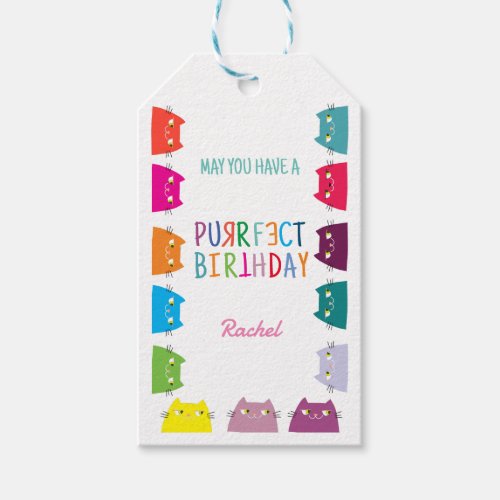 Cat Lover Birthday Gift Tags