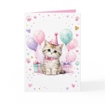 Cat Lover Birthday Thank You Cards Printable