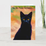 Cat Lover Black Cat Art Funny Pun Birthday Card