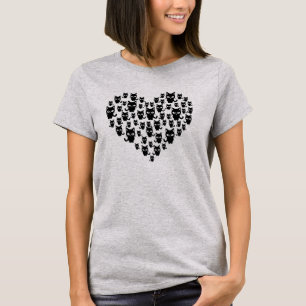 Cat Lover Black Cats Heart Women's T-Shirt
