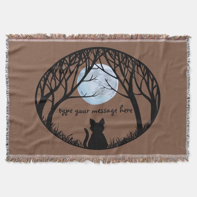 Cat Lover Blanket Le Chat Fat Cat Throw Blanket (Front)
