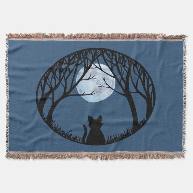 Cat Lover Blanket Le Chat Fat Cat Throw Blanket (Front)