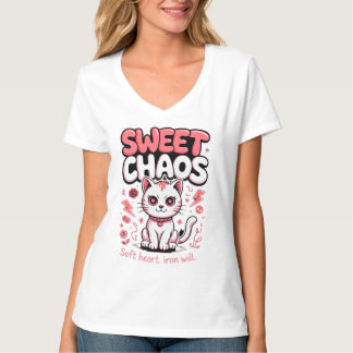 Cat Lover Bold Sweet Chaos Edgy Kitty T-Shirt