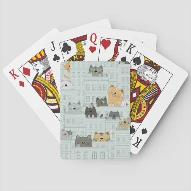Cat Lover Cats And The City Poker Cards (Back)