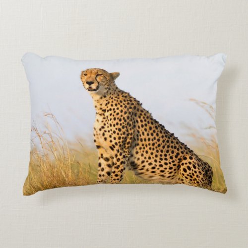 Cat lover cheetah photo accent pillow
