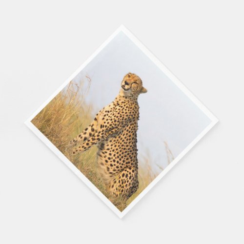 Cat lover cheetah photo napkins