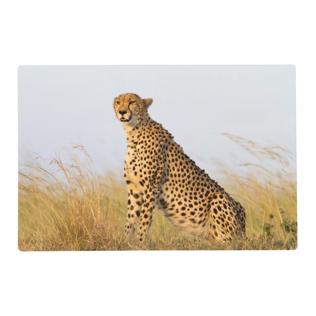 Cat lover cheetah photo placemat (Front)