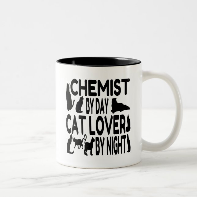 Cat Lover Chemist Two-Tone Coffee Mug (Right)