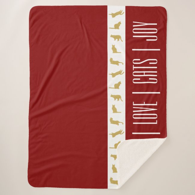 Cat Lover Christmas Faux Gold and Red