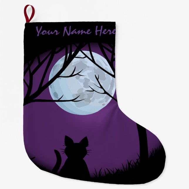 Cat Lover Christmas Stocking Customized Stocking (Front)