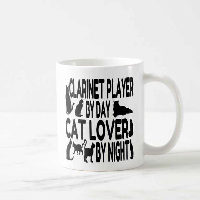 Cat Lover Clarinet Player Coffee Mug (Right)