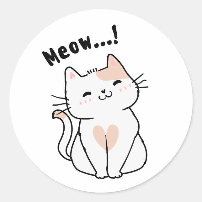 Cat Lover Classic Round Sticker (Front)